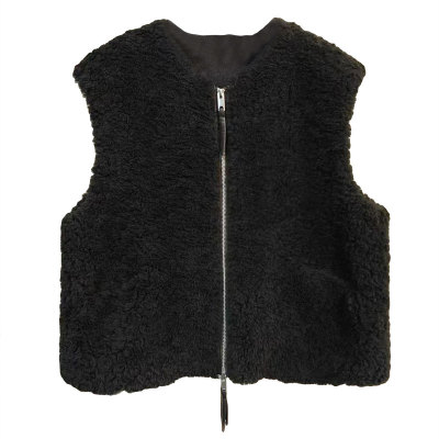 2025秋冬新款毛绒绒仿皮草马甲女短款羊羔毛皮毛一体背心外穿马夹