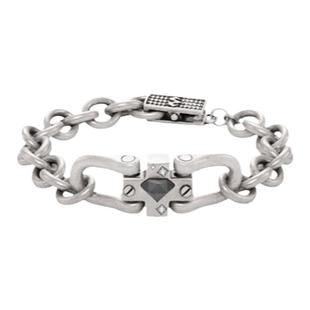 babama【生日礼物】灰钻系列古巴男款手链高级感情侣手环复古手镯