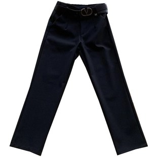 欧洲站2026年春秋新款黑色南韩棉弹力直筒裤韩版高腰显瘦九分裤潮