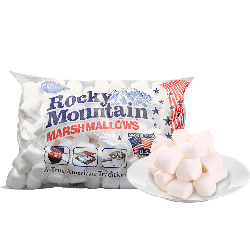 美国进口落基山棉花糖原味1000gRockyMountain雪花酥牛轧糖原料