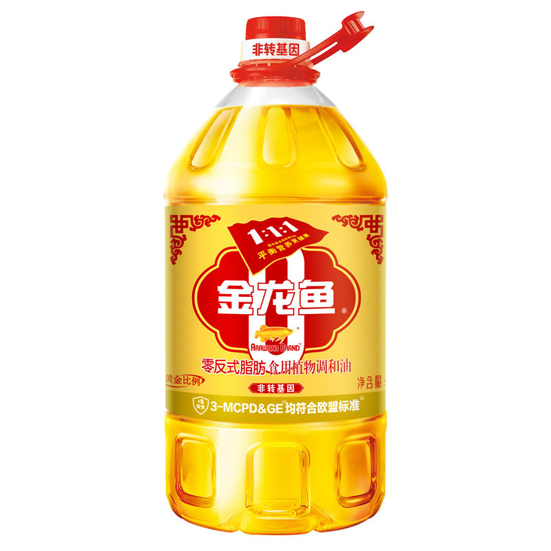 金龙鱼调和油5L黄金比例非转基因食用植物调和油食用油家用大桶