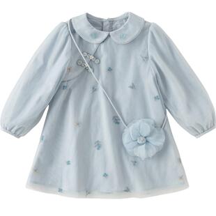 戴维贝拉儿童连衣裙春装宝宝国风公主裙女童新中式旗袍裙汉服裙子