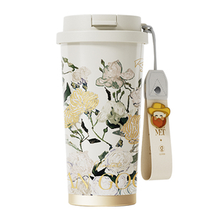 GERM梵高保温杯咖啡杯女生2025新款高颜值吸管水杯杯子生日礼物