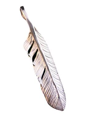 菊地健纯银吊坠男女款小羽毛