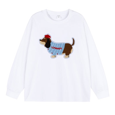 毛衣lemanism腊肠狗圆领情侣款