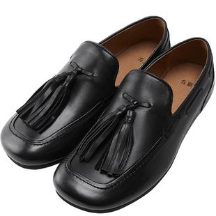 速写男装早春新款男鞋休闲便鞋麦穗牛皮革乐福鞋复古简约