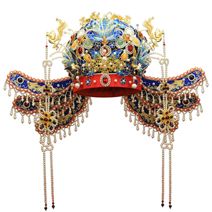 头饰女新娘明制汉婚凤冠霞帔六龙三凤冠高端苏绣仿点翠皇后大婚