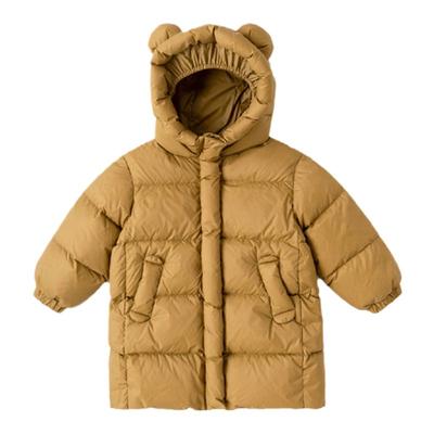【白鸭绒】嘟嘟家儿童羽绒服三防中长款宝宝卡通连帽外套男童冬装