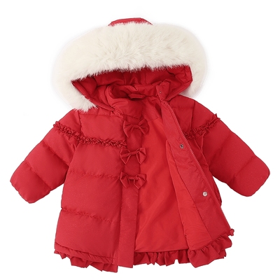 杰里贝比女童羽绒加厚中长款