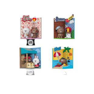 【自营】野兽王国LINEFRIENDS布朗熊可妮兔场景手办摆件周边礼物