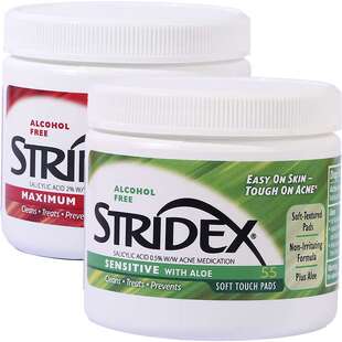 刷酸不翻车~美国stridex水杨酸棉片祛闭口痘痘印二次清洁控油55片