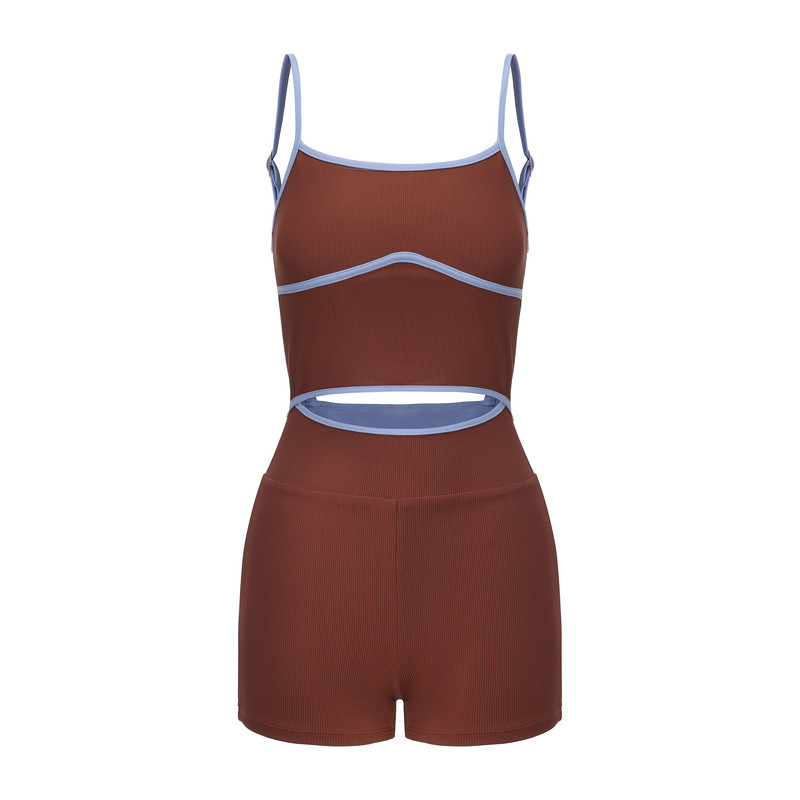 Offland leflow Club 肌理面料撞色平角连体泳衣冲浪服运动泳衣