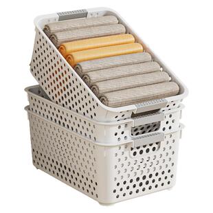 杂物收纳筐零食玩具整理箱厨房篮子宿舍桌面塑料储物盒衣服收纳箱