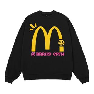 RRR123 X CPFM复古宽松oversize圆领卫衣男春秋宽松简约套头上衣