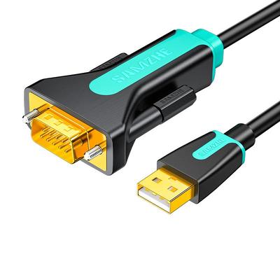 山泽USB转RS232串口线DB9工业级