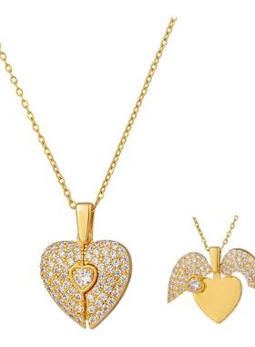 瑞铂朗爱心开合锆石项链Necklace