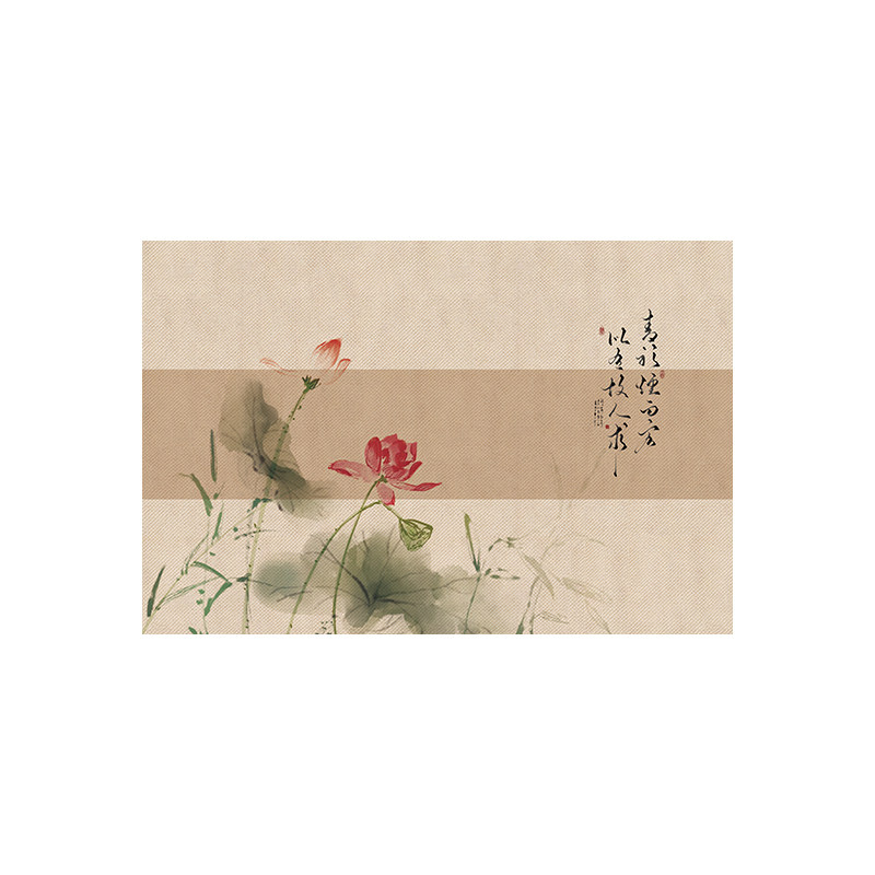 荷花新中式餐桌垫防油防水茶几垫