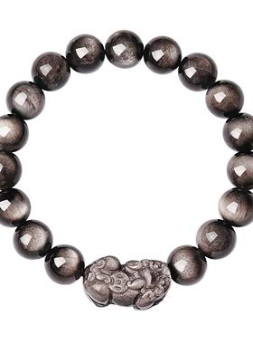 宫里上新银曜石貔貅手串