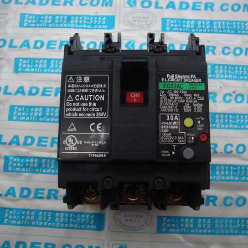 议价FUJI富士 漏电断路器EG53AC 3P 30A 100mA AC100-230V 原装正