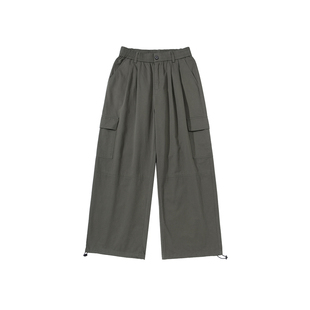 军绿色纯棉直筒工装裤男生春季新款宽松美式复古百搭休闲长裤男款