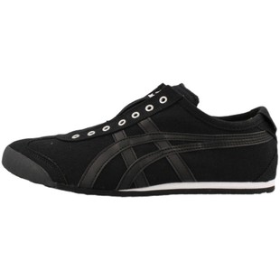 鬼塚虎Onitsuka Tiger黑色一脚蹬男女运动休闲帆布鞋1183A360-002