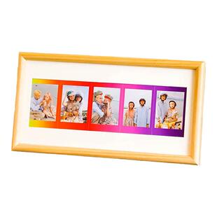 五月画馆彩虹diy拍立得实木长条相框定制洗照片来图打印情侣礼物