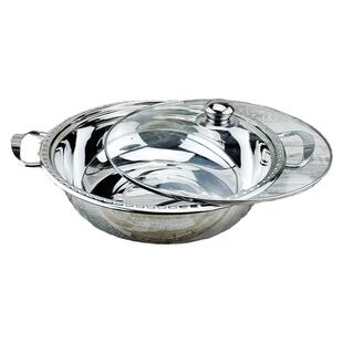 特厚不锈钢双耳清汤锅加厚商用涮锅火锅鸳鸯锅家用大容量火锅盆