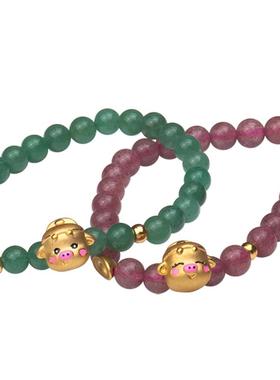 梦克拉链3d硬金猪手串小众设计