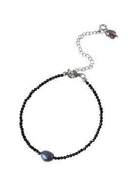 PEMISS情侣黑尖晶无简约极细手链