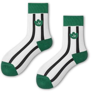 袜咔袜咔【5双】袜子女网红中筒袜潮流袜子男士日系条纹透气短袜