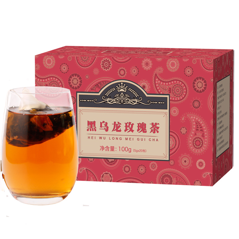 一伯黑乌龙茶20包日本工艺油切黑乌龙玫瑰茶非特级刮油去茶包油脂