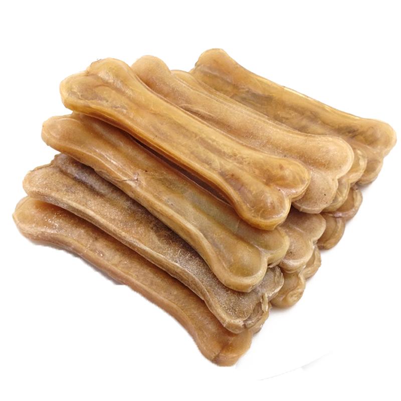 宠物零食2寸牛皮压骨头金毛泰迪洁齿幼犬磨牙小狗零食咬胶10支装