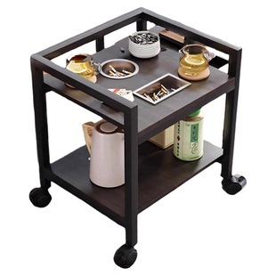 麻将桌茶几茶水架棋牌室打牌小边几置物架可移动双层专用茶水桌子