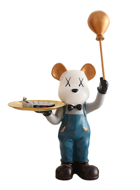 创意气球暴力熊托盘摆件