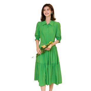 vilan/慧兰连衣裙女新款长裙多巴胺穿搭高端精致茶歇法式气质