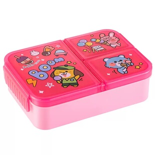 儿童卡通PP塑料三分格饭盒上班族带饭可微波炉餐盒学生食堂打饭盒