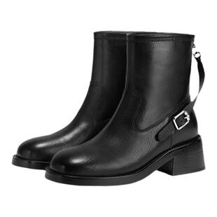 MIO米奥冬季高级时装靴感时尚通勤圆头切尔西靴质感高级感靴子女