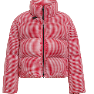 YAYA鸭鸭官方羽绒服短款千鸟格韩版宽松简约时尚加厚防寒保暖外套