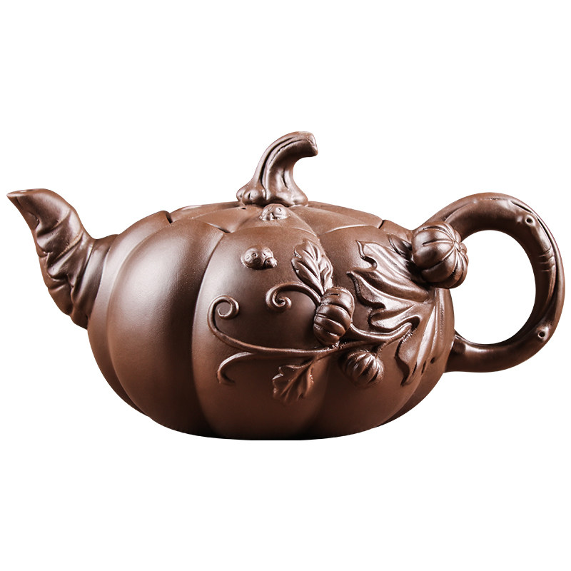 宜兴南瓜朱泥手工大号泡茶壶功夫