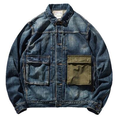 美式休闲撞色工装牛仔衣牛仔衣