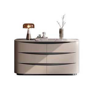 诚骏现代轻奢岩板玄关柜入户正对门高级感意式设计感客厅装饰柜子