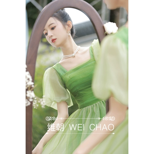 Green Evening Ceremony 2022 Новый огромный Zhao Er Youyao Модный комбинезон для церемонии для взрослых и свадебное платье