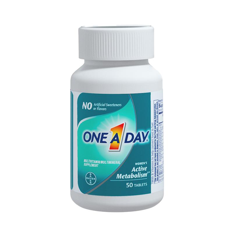 拜耳OneA Day女性復(fù)合維生素加速新陳代謝燃動小馬達50粒含咖啡因