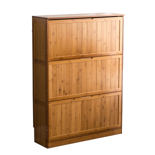 简约现代进门玄关多层17cm超薄翻斗鞋柜楠竹实木家用门口窄鞋架