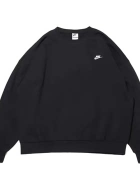 Nike NK CLUB FT OVERSIZED CREW男款黑色圆领长袖卫衣HJ1820-010