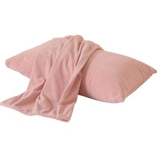 珊瑚绒枕套儿童乳胶枕头套牛奶绒单个家用加绒宝宝一对装纯色冬季