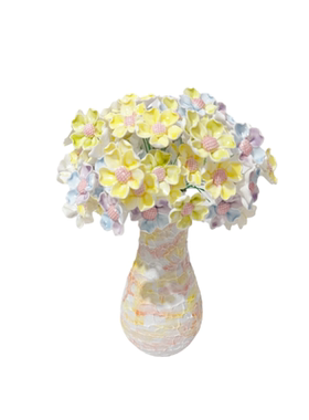 景德镇陶瓷花 9.9 元 5 朵手工铁丝仿真花高温手工七夕花陶瓷花