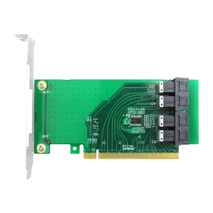 Linkreal U.2转接卡 PCIe3.0X8转2口NVMe硬盘扩展卡 主板支持拆分