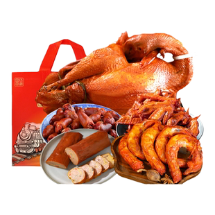 沟帮子熏鸡 五宝小食拼盘组合 古法熏鸡香熏鸡脖鸡心鸡肝干豆腐卷