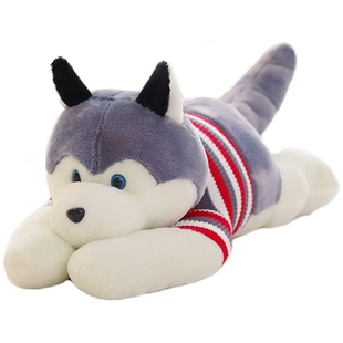 包邮哈士奇毛绒玩具趴趴狗公仔大号狗狗抱枕布娃娃送女生生日礼物